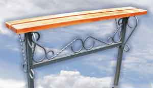 Скамейки и столы из металла